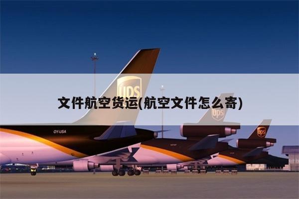 文件航空货运(航空文件怎么寄)